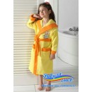 Детский халат для девочки (желтый с оранжевым)